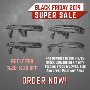 Black Friday 2019 ZFI -Fab Defense Ruger R1022 Stock Conversion Kit With Folding Stock & Lower, Side And Upper Picatinny Rails (ZFI) 3