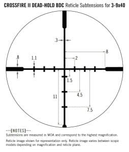 CF2-31007 Vortex Optics Crossfire II 3-9x40 Riflescope with Dead-Hold BDC Reticle (MOA) 11