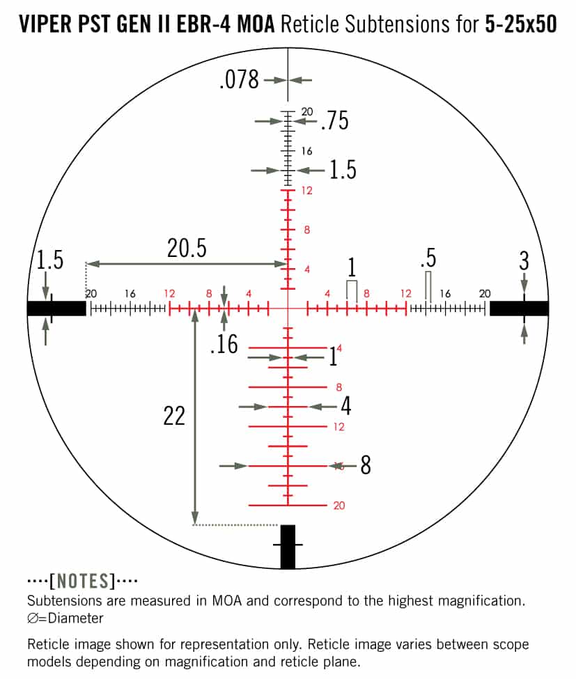 PST-5251 Vortex Optics Viper PST Gen II 5-25x50 SFP with EBR 4 Reticle (MOA) 12