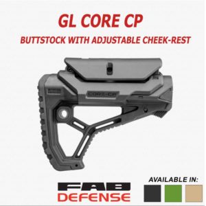 GL-CORE CP Fab Defense Buttstock with Adjustable Cheek-Rest for M4/M16/AR15 (MIl Spec & Commercial Tubes)