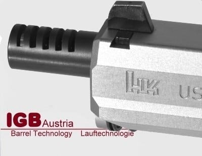 IGB Austria ported barrel for 9mm H&K Pistol (5 muzzle ports) - 9x19 & 9x21 Caliber 1