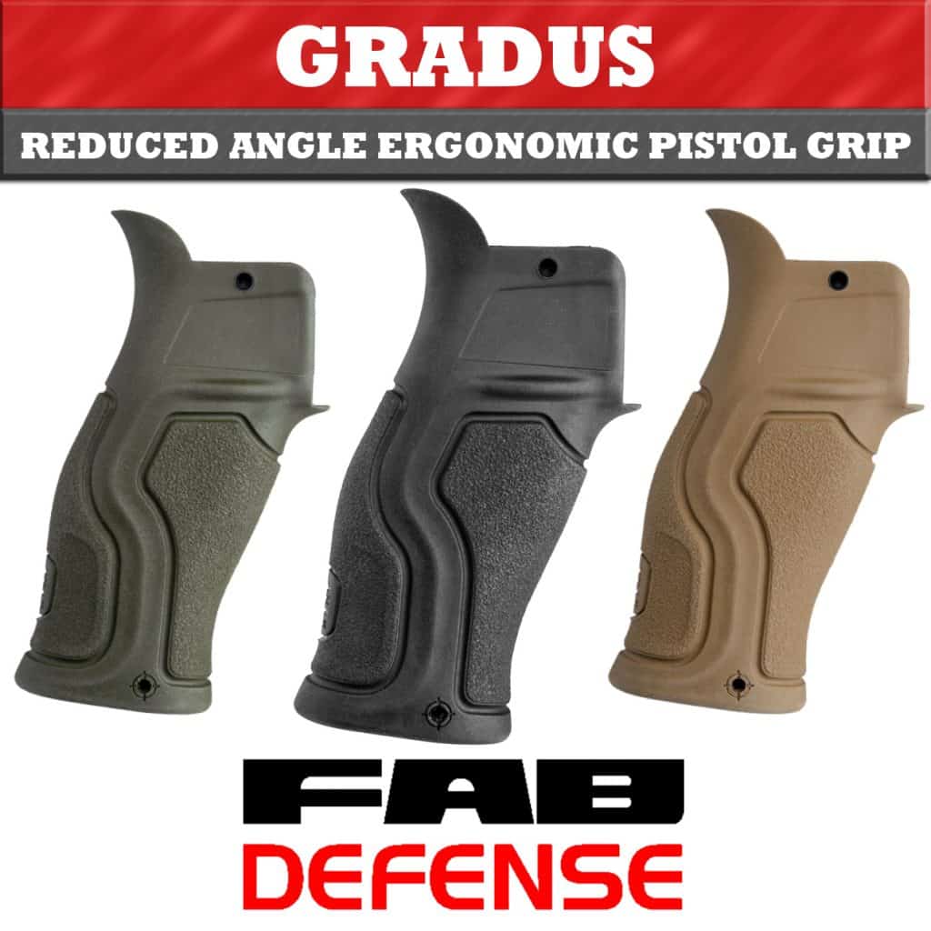 Fab Defense GRADUS Grip The New Amazing Rubberized Ergonomic Reduced Angle Pistol Grip For M4