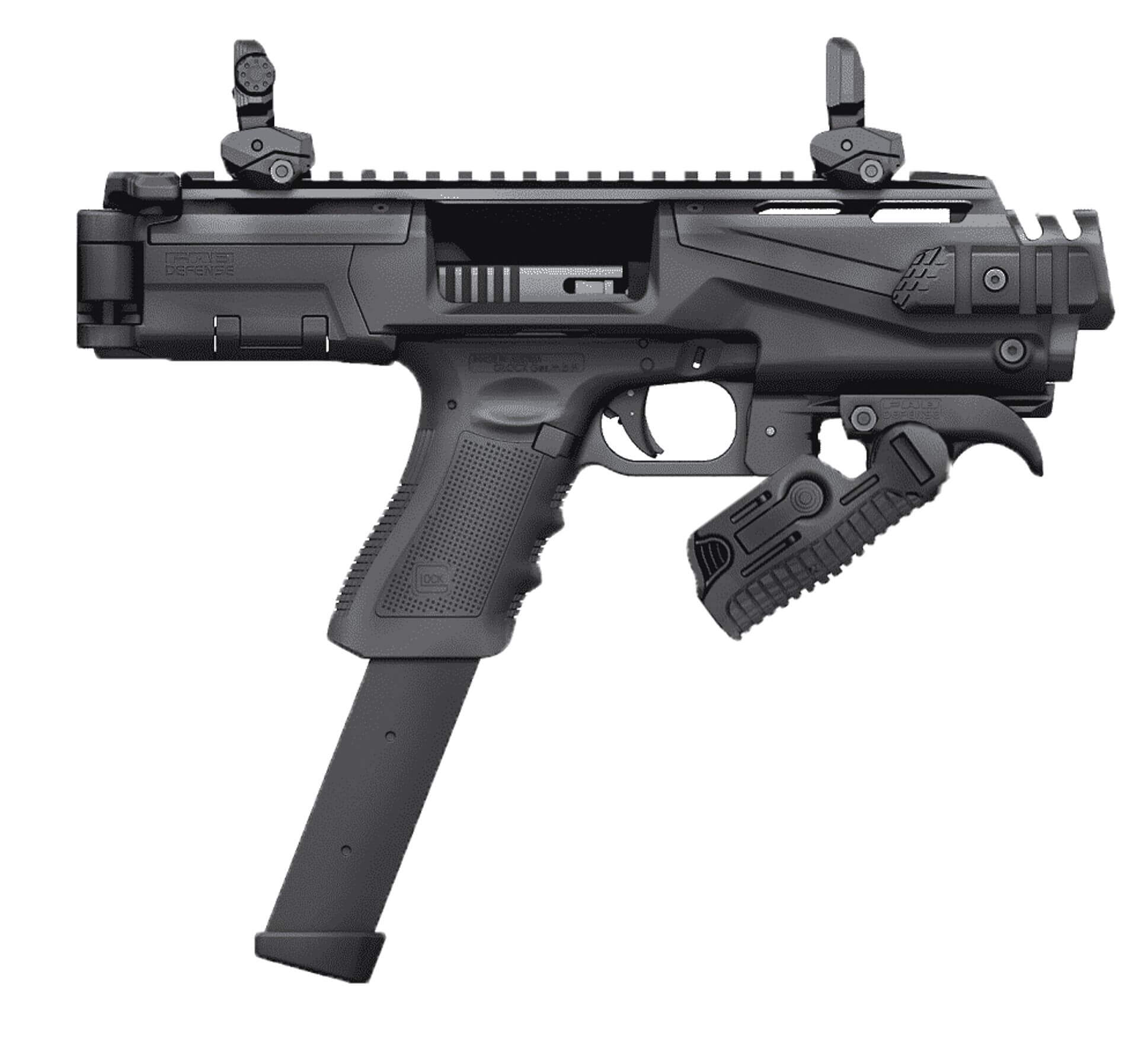 ZFI PDW Ultimate Truck Gun - NON NFA KPOS Scout w/ folding angled foregrip ...