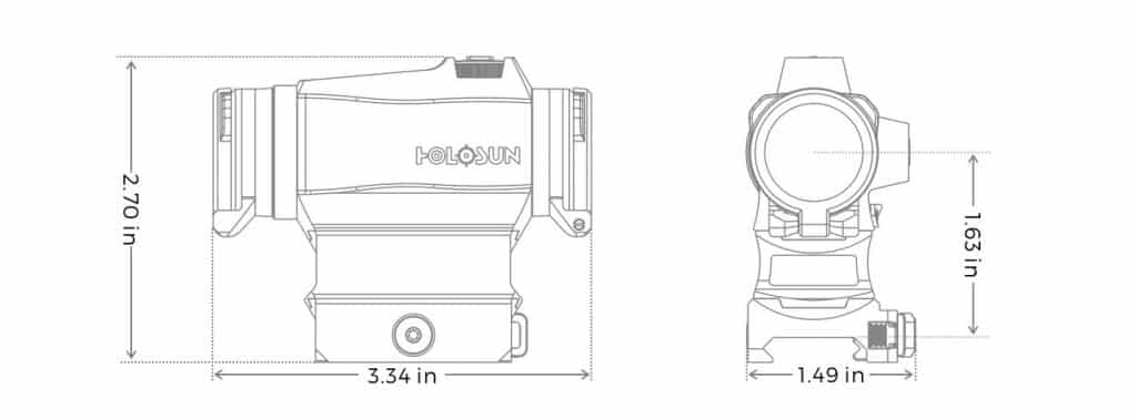 Holosun HS515CM Red Dot / Circle Dot Micro Sight With Solar Panel and QD Mount 5