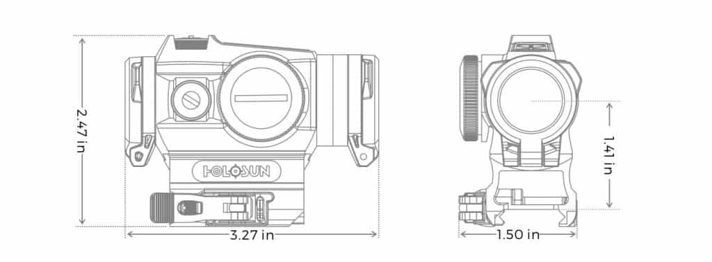 Holosun HE515GT-RD Red Dot / Circle Dot Micro Sight With QD and Titanium 5