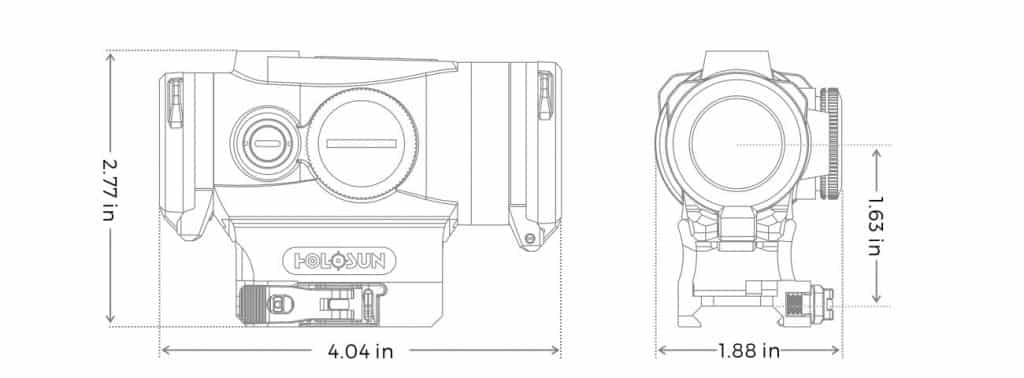 Holosun HE530G-RD Red Dot / Circle Dot Tube Sight With QD and Titanium 5