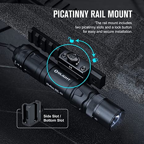 Olight Odin GL Mini 1000 Lumens Picatinny Rail Mounted Rechargeable Tactical Flashlight with Green Beam and White LED Combo 3